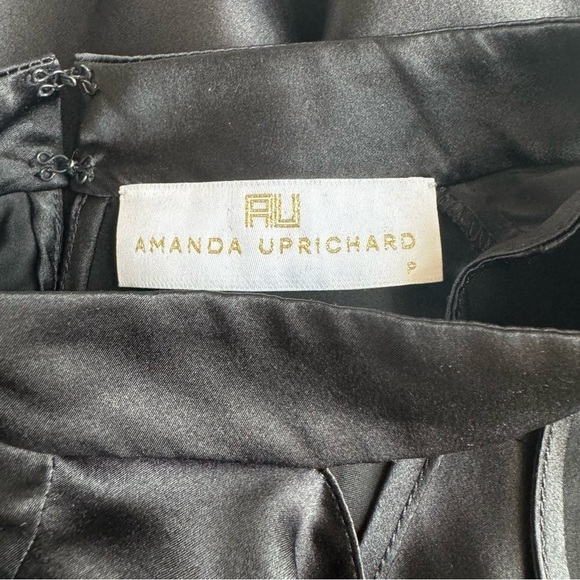 Amanda Uprichard Pearl Rhinestone Neck Silk Mini Dress XS/P – Black - Picture 9 of 16